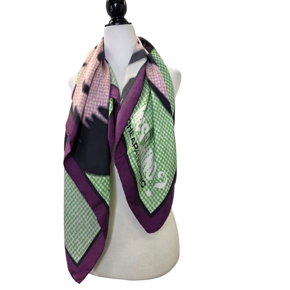 Moschino Cheap & chic  silk handrolled edge scarf